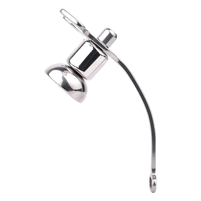 Flat Negative Chastity Cage With Silicone Realistic Dildo