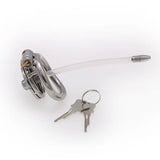 Flat Short Chastity Device With Lock Soft Catheter