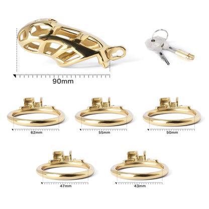 Gold Stainless Steel MAMBA Chastity Cage