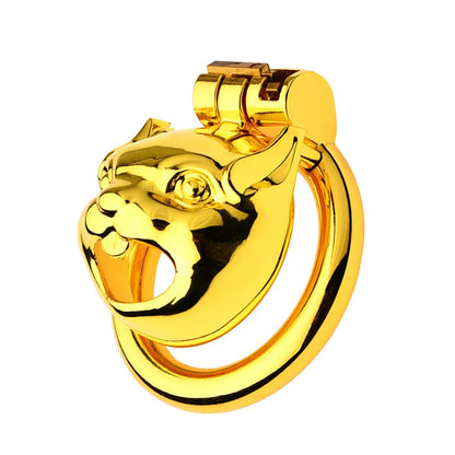 Flat Golden Metal Chastity Device