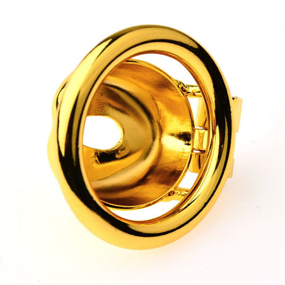 Flat Golden Metal Chastity Device