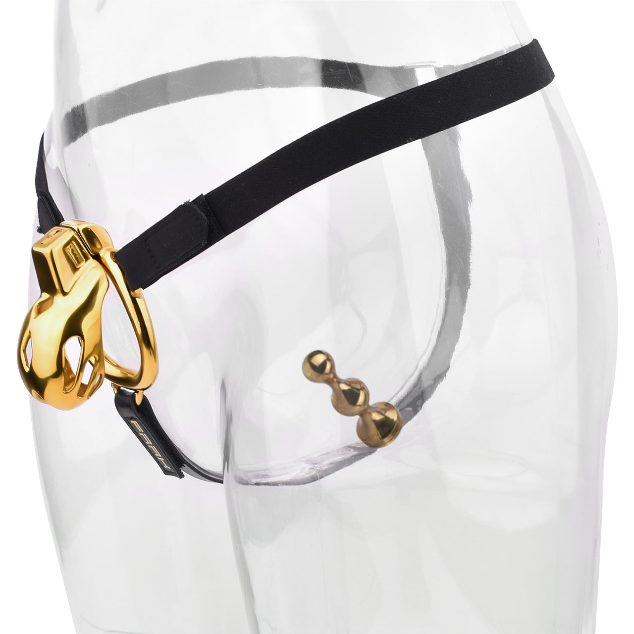 Golden Short Smooth Stainless Steel Cobra Chastity Cage