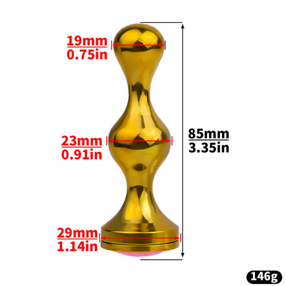 Golden Short Smooth Stainless Steel Cobra Chastity Cage