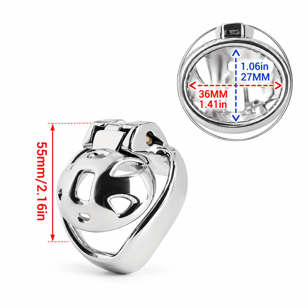 Cage de chasteté en acier inoxydable HT-v4 Nub