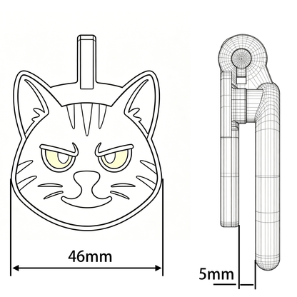 Kitten-Themed Flat Chastity Device