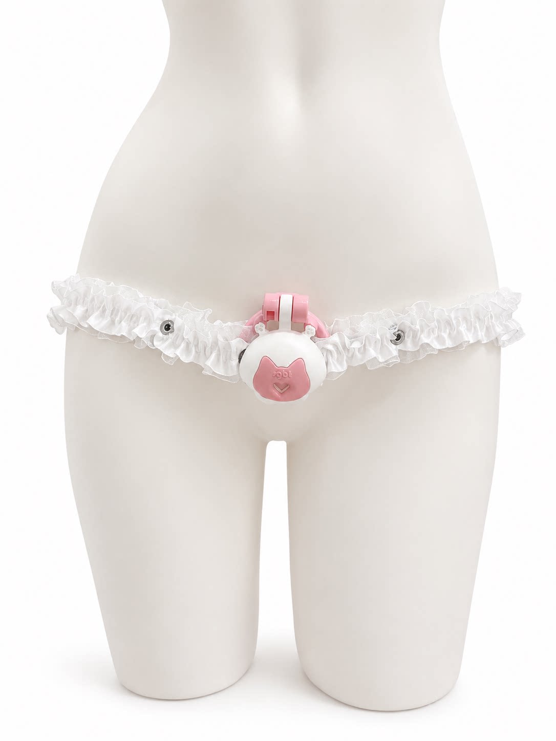 White lace support strap, front view