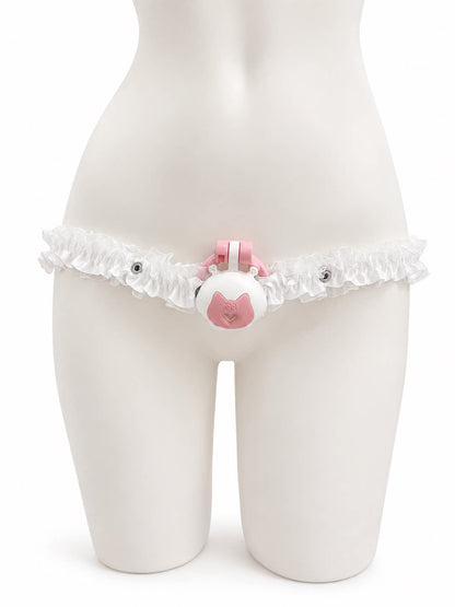 White lace support strap, front view