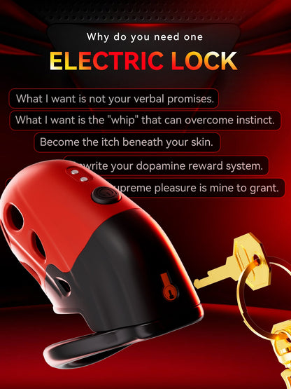 Retractable Electric Shock Vibrating Chastity Cage