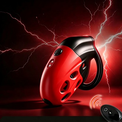 Retractable Electric Shock Vibrating Chastity Cage