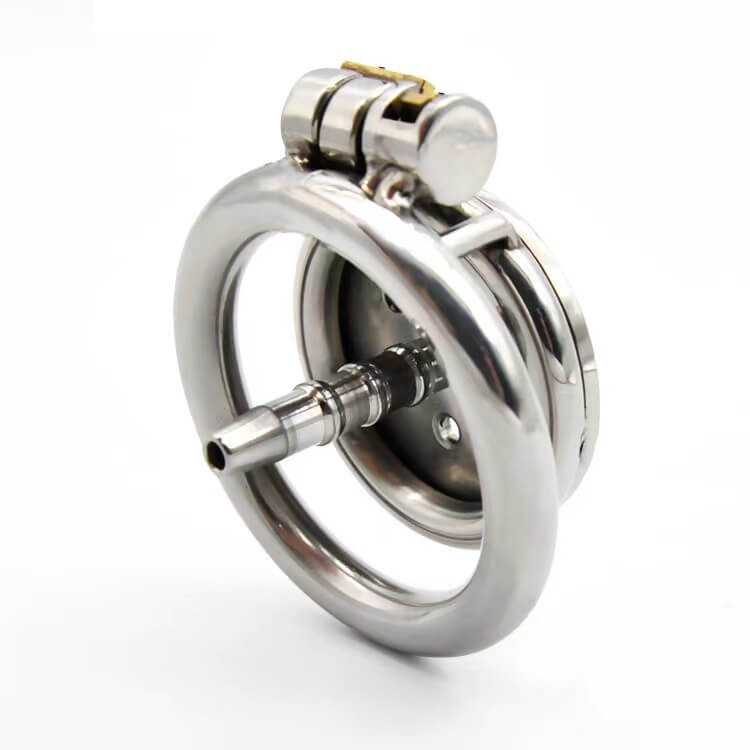 Mini Inverted Flat Steel Chastity Cage (Optional Spikes + Urethra Insert) - additional view 4