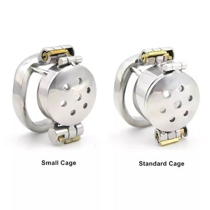 Cage de chasteté avec couvercle rabattable à double verrouillage