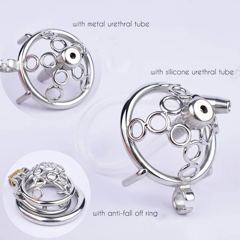 Cage de chasteté à cercles soudés en métal neuf