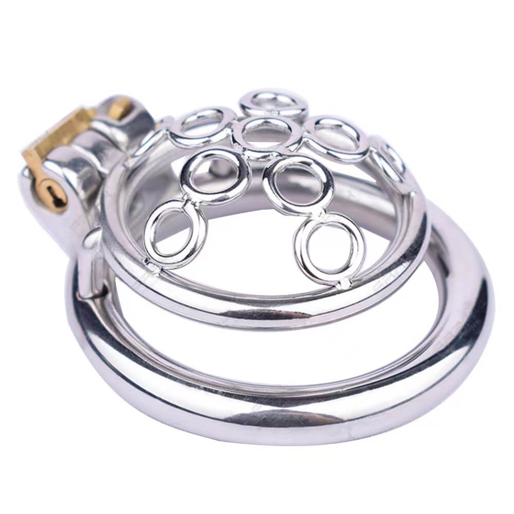 New Metal Welded Circles Chastity Cage - additional view 3
