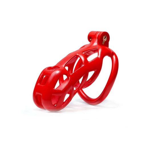 Standard Cobra Chastity Cage with 4 Rings Red