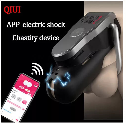 QIUI Cellmate 2 Cock Cage APP Remote Control Electric Shock Penis Cage