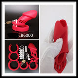 CB6000S Silicone Chastity Cage Red