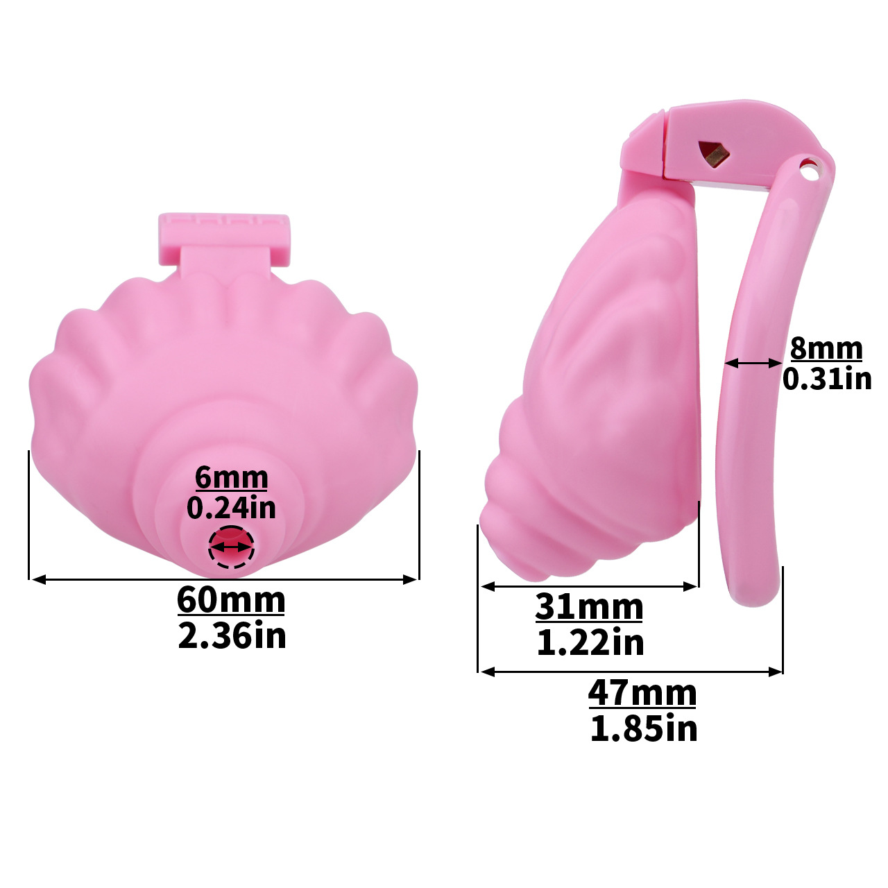 Shell Shaped Sissy Chastity Cage