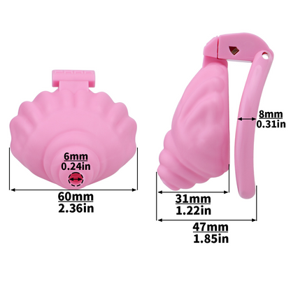 Shell Shaped Sissy Chastity Cage
