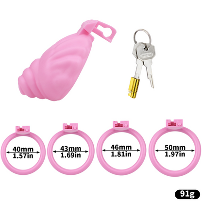 Shell Shaped Sissy Chastity Cage