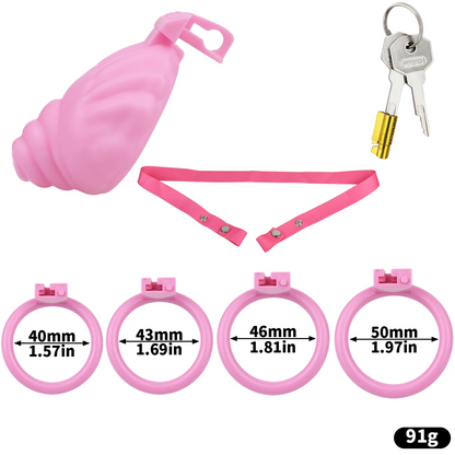 Shell Shaped Sissy Chastity Cage