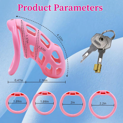 Pink Soft Silicone Chastity Device – Hidden Lock