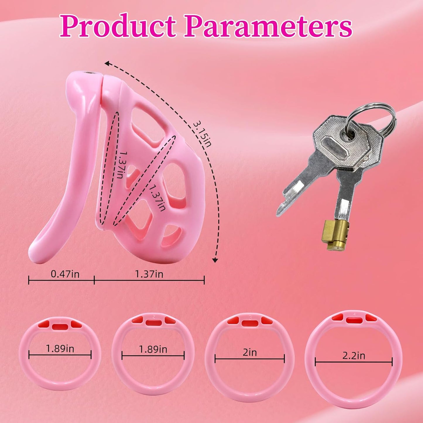 Pink Soft Silicone Chastity Device – Hidden Lock