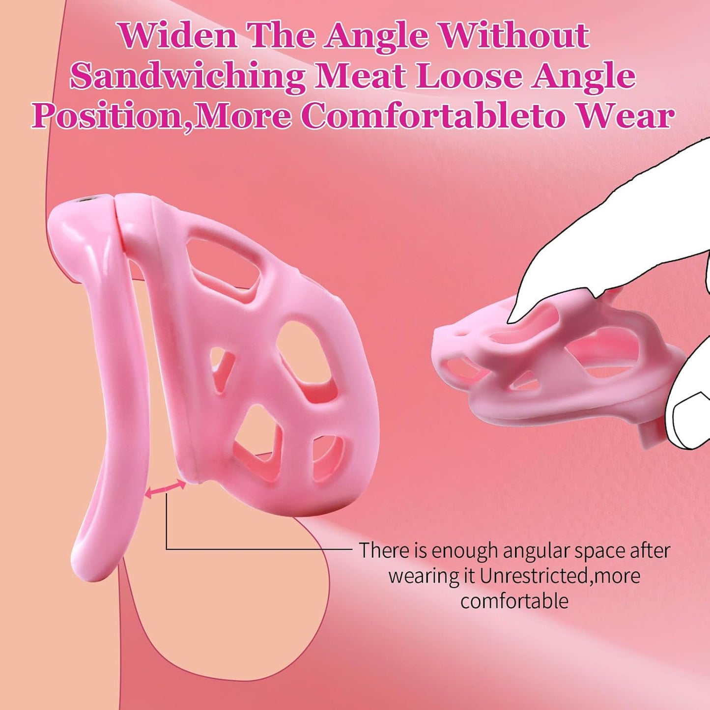 Pink Soft Silicone Chastity Device – Hidden Lock