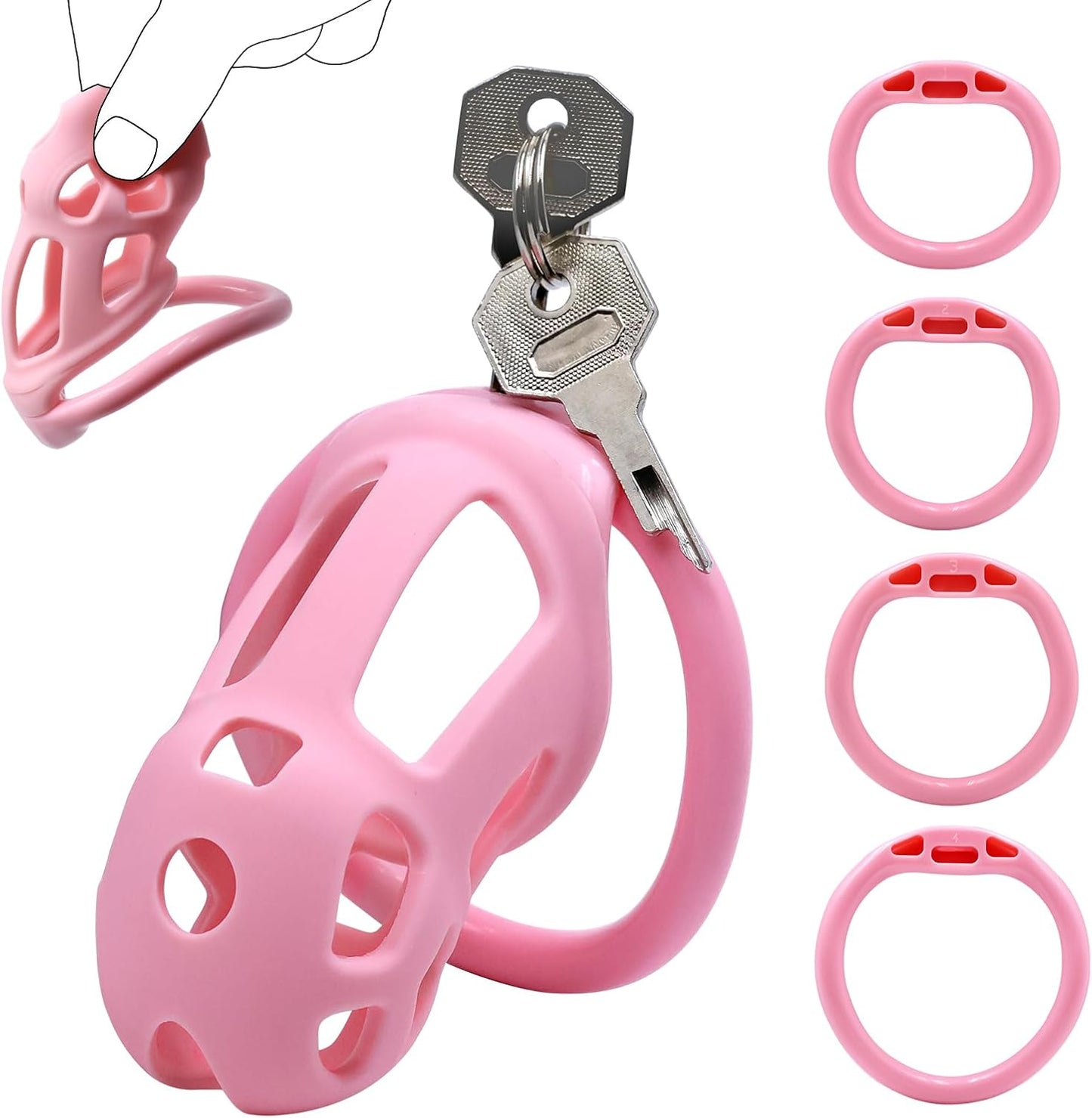 Pink Soft Silicone Chastity Device – Hidden Lock