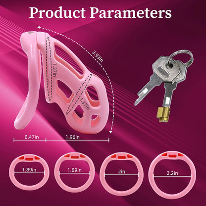 Pink Soft Silicone Chastity Device – Hidden Lock