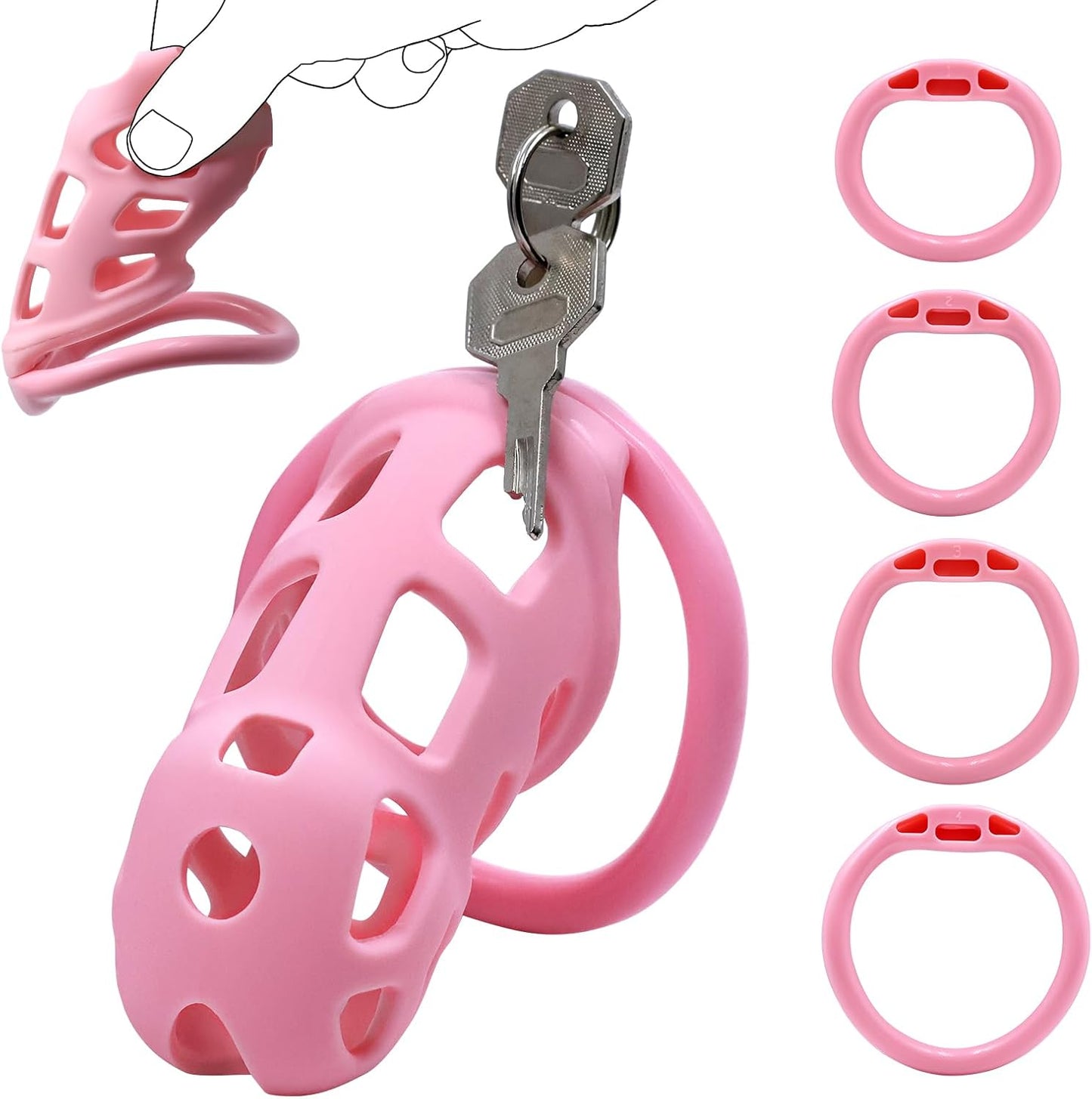 Pink Soft Silicone Chastity Device – Hidden Lock
