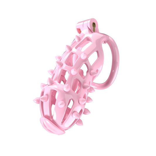Pink Stripe Cobra Chastity Kits with Spikes pegs
