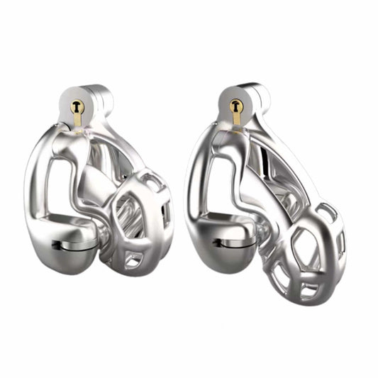 Stainless Steel Double-Lock Mamba Chastity Cage