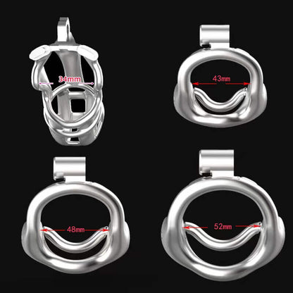 Stainless Steel Double-Lock Mamba Chastity Cage