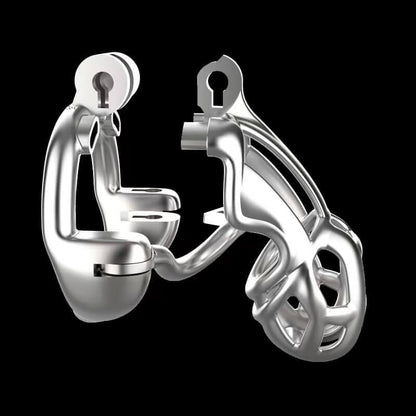 Stainless Steel Double-Lock Mamba Chastity Cage