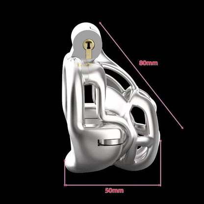 Stainless Steel Double-Lock Mamba Chastity Cage