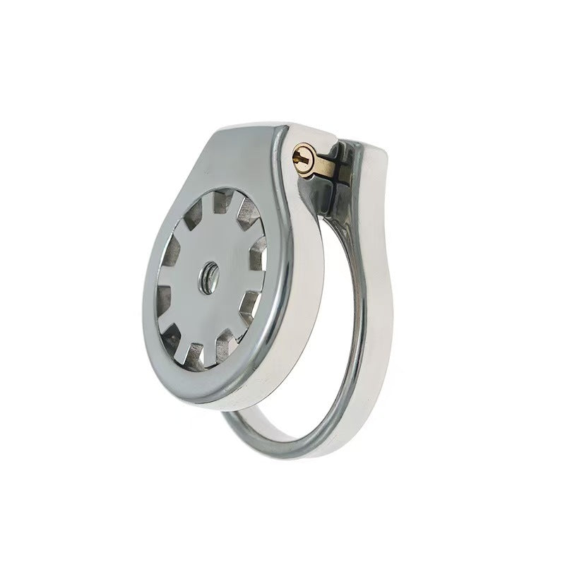 Stainless Thickened Gear Flat Chastity Cage 2