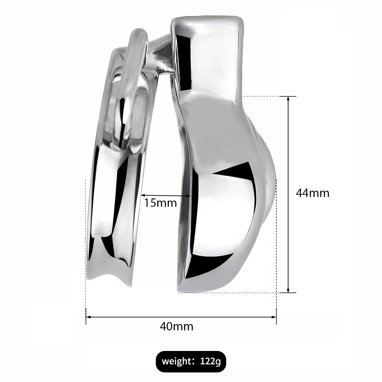 Cage de chasteté en acier avec ceinture