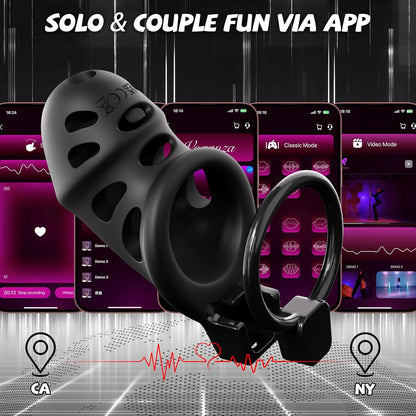 App-Controlled Vibrating Chastity Cage