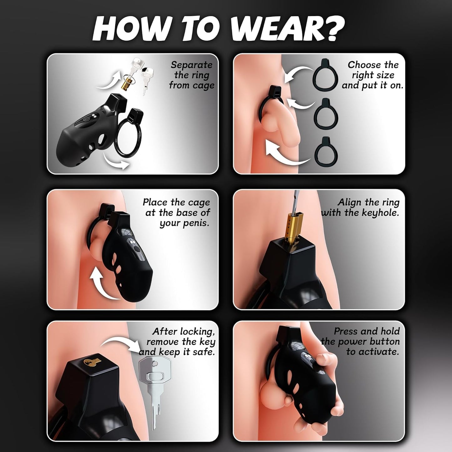 App-Controlled Vibrating Chastity Cage