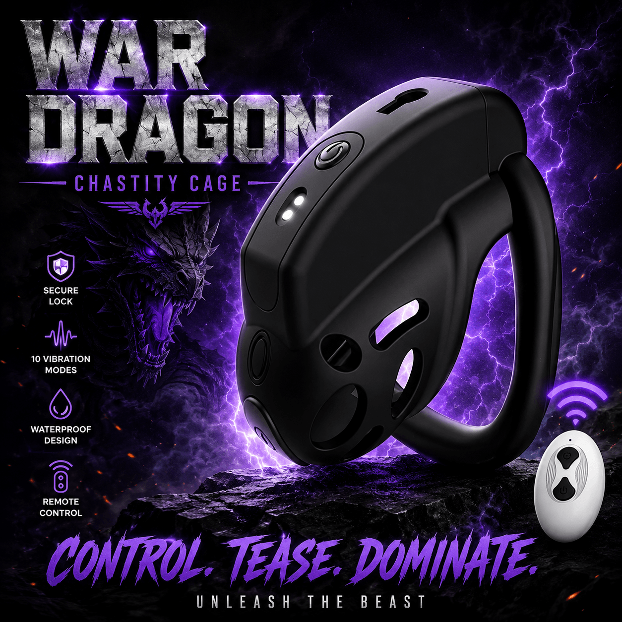 War Dragon Apex Vibrating Chastity Cage
