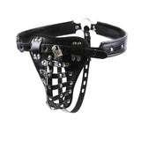 Black Leather Male Chastity panties