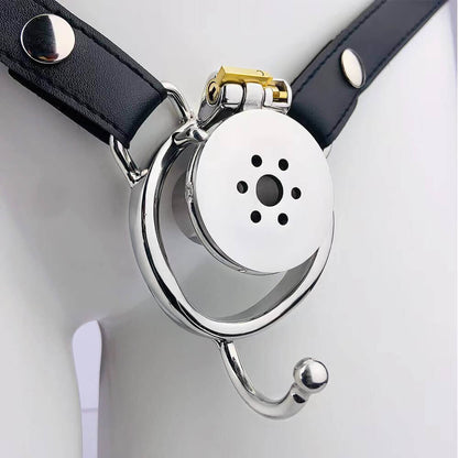 Negative Underlock Inverted Chastity Cage With Belt