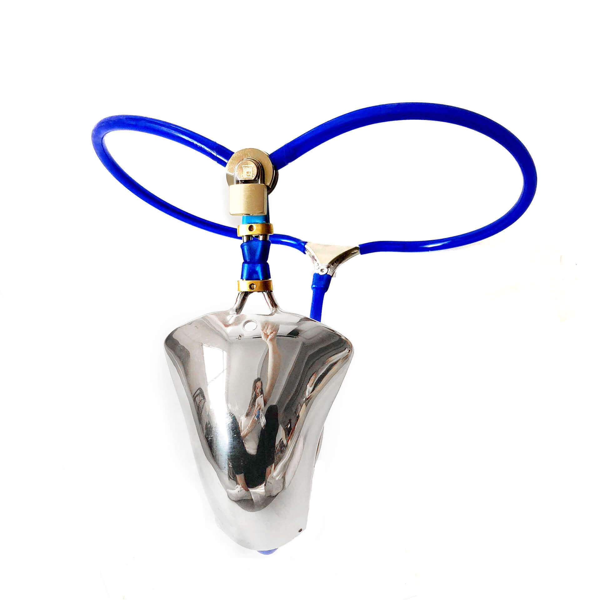 BDSM Chastity Stainless Steel Cage Belt - additional view 6