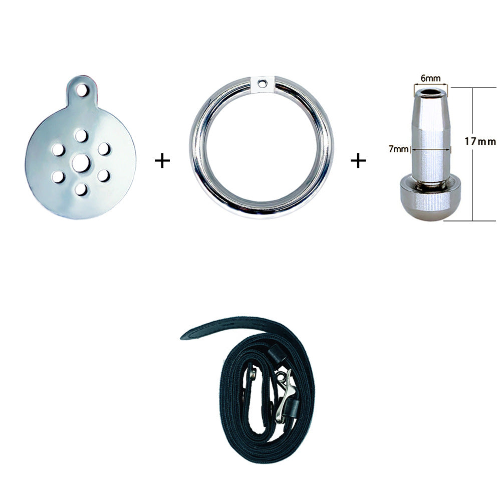 Stainless Steel Ultra Flat Chastity Cage With Belt